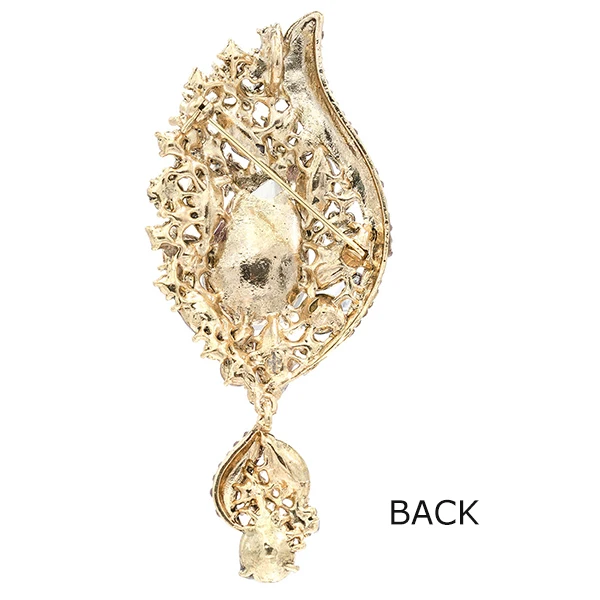 Классическая брошка со стразами 4 1 дюйма подвесная коричневая капля воды цветок