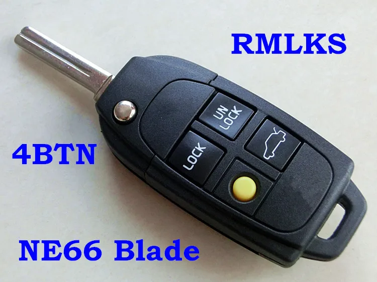 RMLKS складной 4 5BTN Дистанционный Ключ заготовка оболочка NE66 лезвие подходит для VOLVO