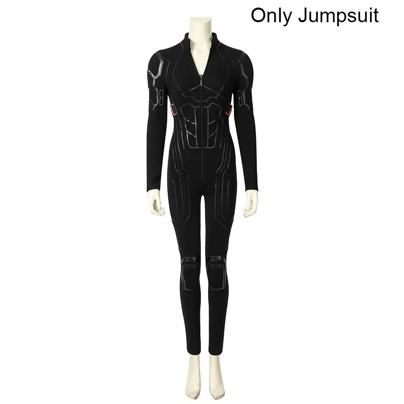 Only jumpsuit Мстители эндгейм 4 черный костюм вдовы Наташа романофф Косплей Взрослый Хэллоуин только комбинезон ремень кобура сапоги аксессуары - Цвет: Only jumpsuit