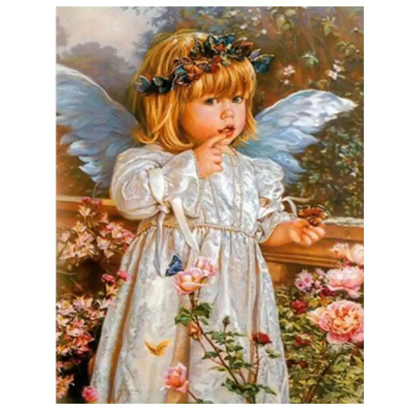 angel Painting 15 Раскраска по номерам, сделай сам роспись по номерам, декоративная картина элегантный цветок, картины по номерам - Цвет: angel Painting 15