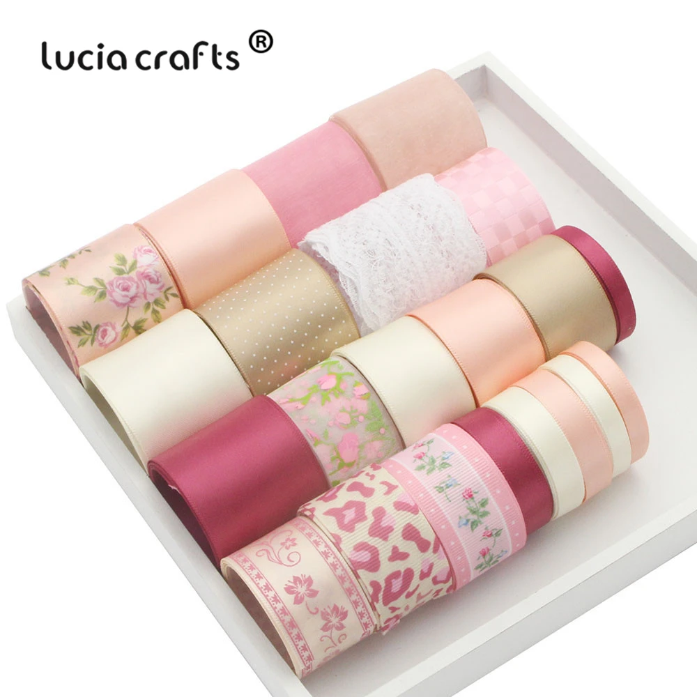 Lucia crafts 6-40 мм смешанный стиль сатин/корсаж/органза лента набор отделка Кружева DIY Свадебная Упаковка бант Декор материалы S0604