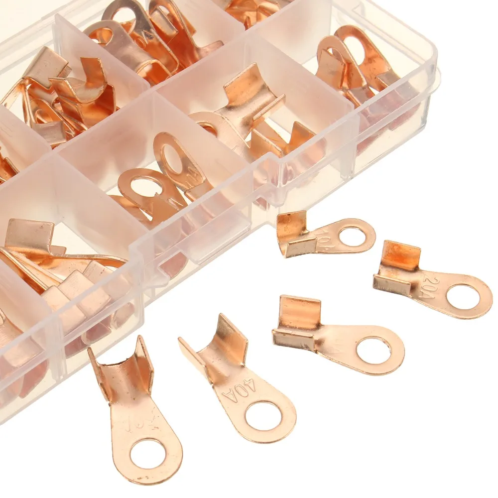 

70pcs 10A 20A 30A 40A 50A OT Cable Wire Terminal Connector Copper Lugs