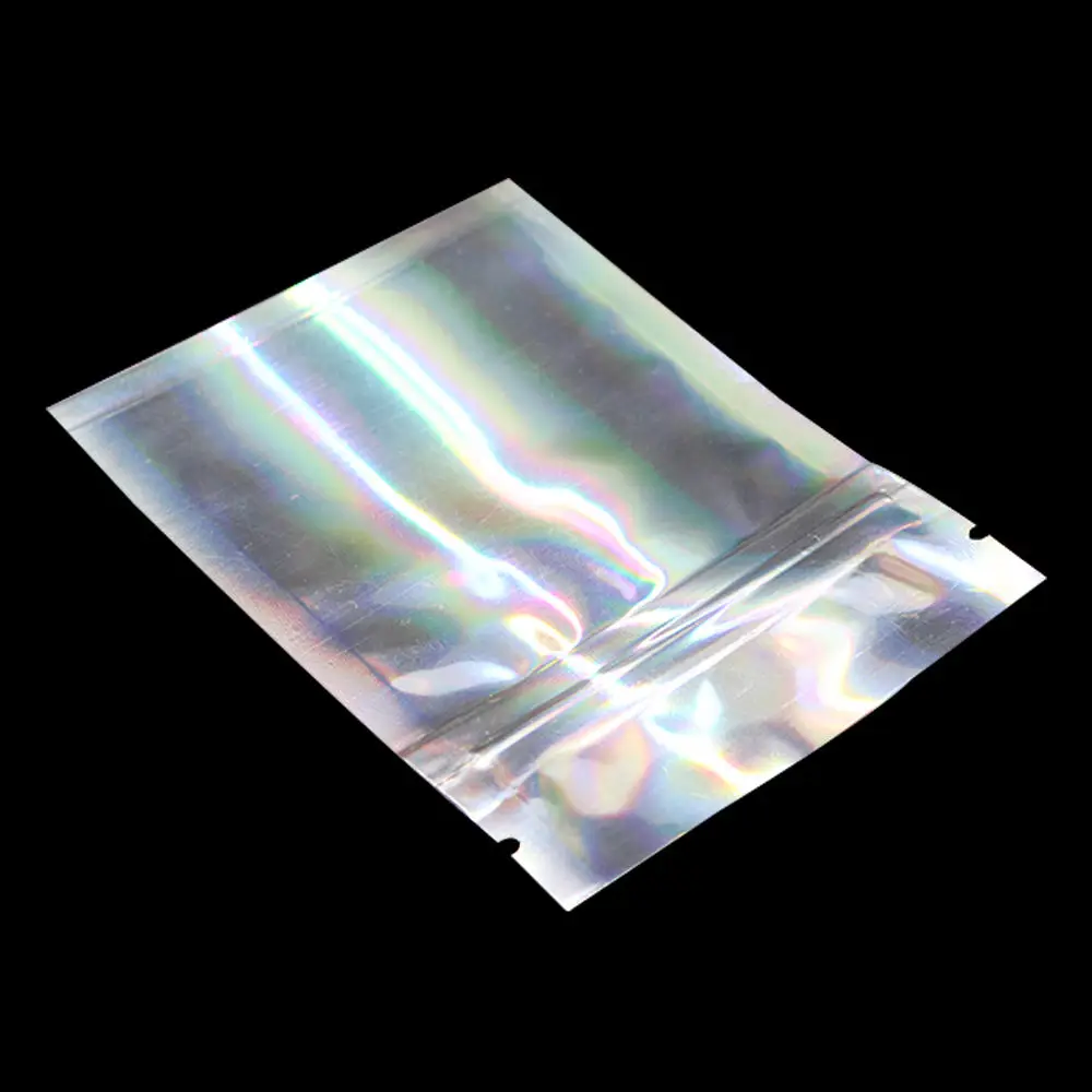1000 шт./лот Оптовые блестящие пакеты на молнии из алюминиевой фольги с застежкой