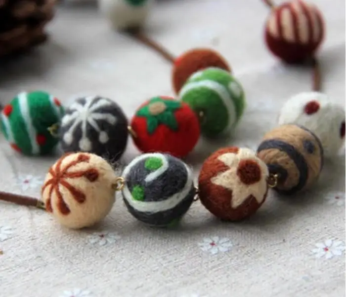 Цепочки и ожерелья шерсть для валяния Вязание комплект Рождество чувствовал