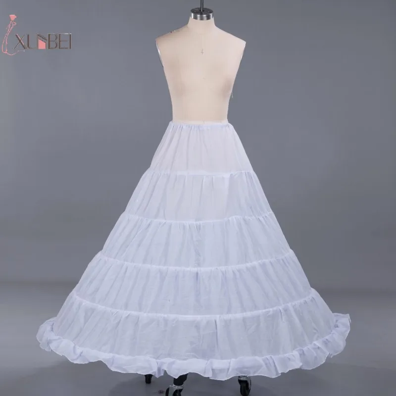 5 Hoop Crinoline Long Wedding Dress Petticoat Underskirt Bridal Ball Gown Jupon Marriage 2019 A line Skirts Slips New | Свадьбы и
