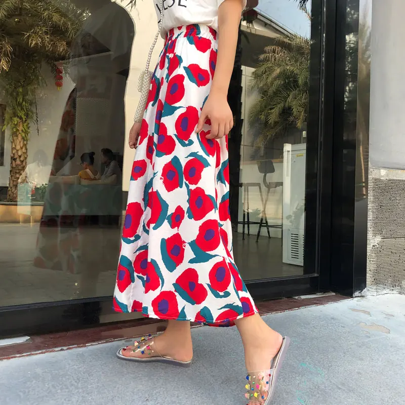 BGTEEVER элегантная женская юбка с цветочным принтом трапециевидная юбка-пачка для