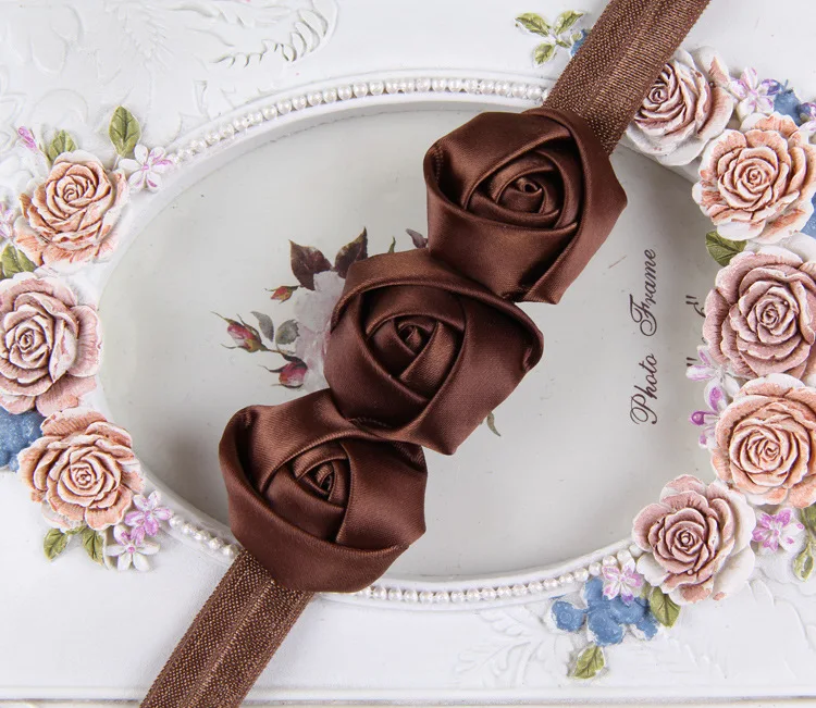 Новые детские украшения для волос повязки на голову три цветка атласная роза