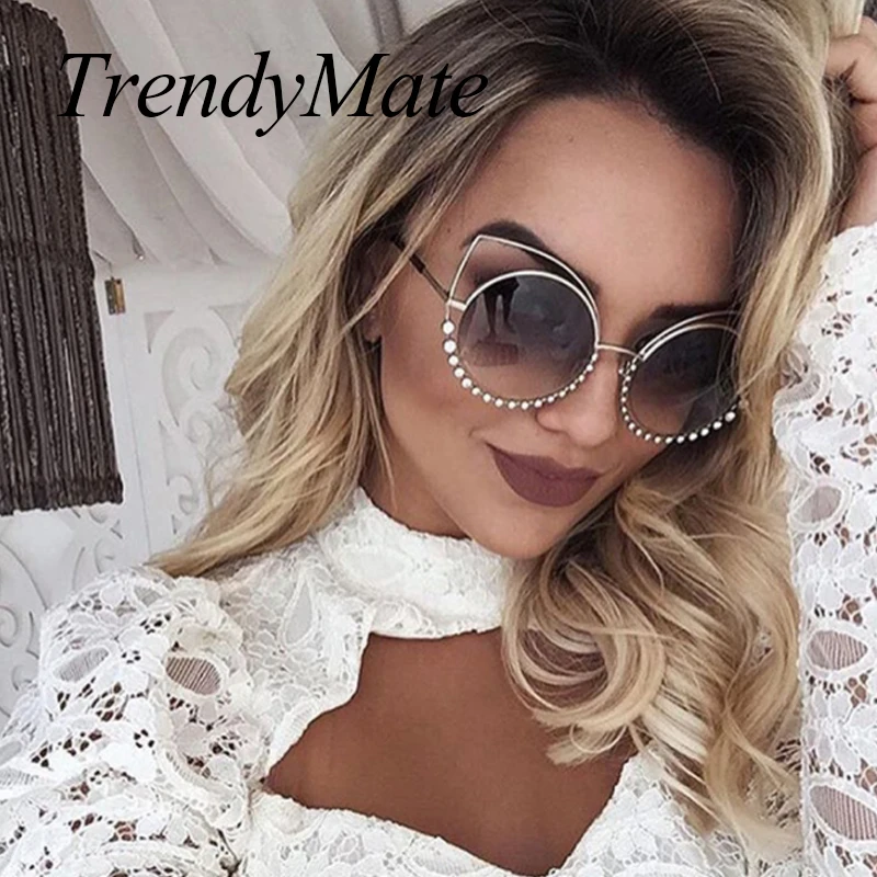 Очки солнцезащитные женские в винтажном стиле с заклепками 2018 м|sun glasses female|sunglasses