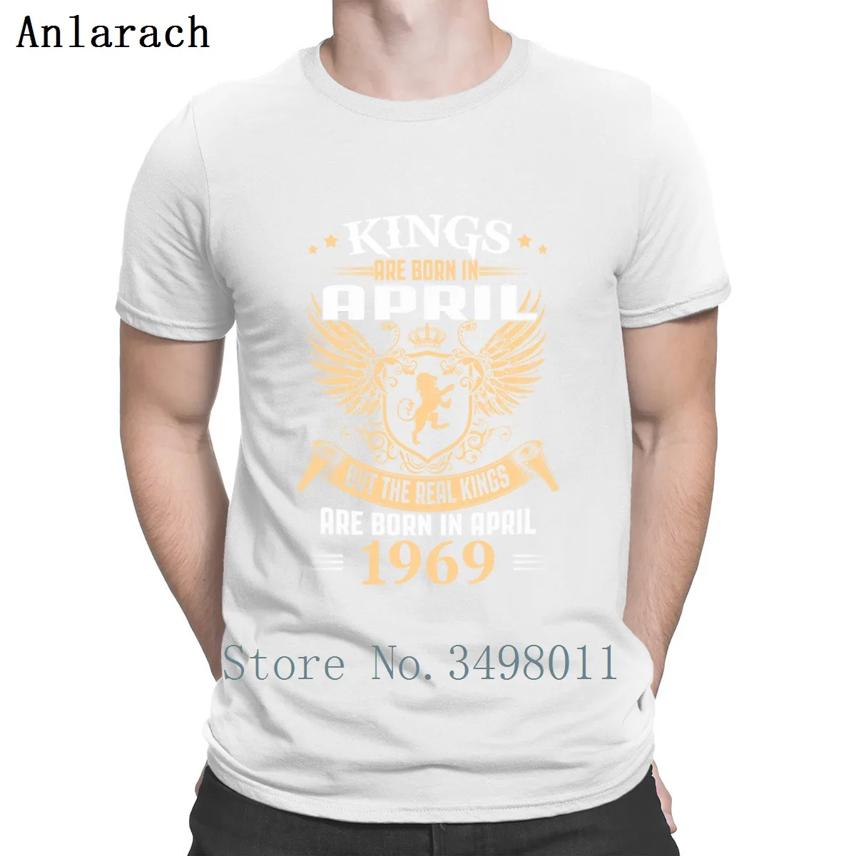 Kings Legends Born In April 1969 Футболка Дизайн Хлопок Streetwear уличная Подарочная Базовая