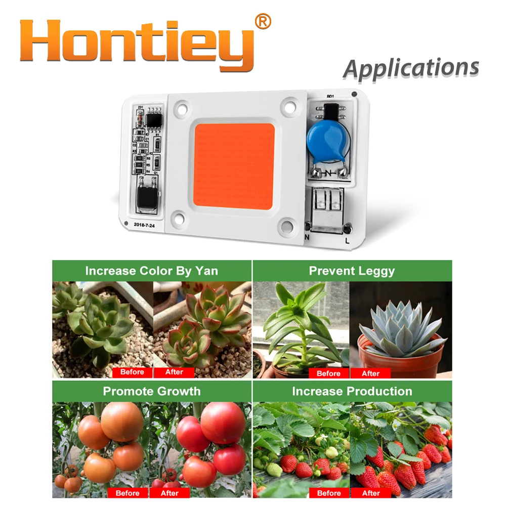 Светодиодная лампа Hontiey 50 Вт COB Smart IC AC 220 В драйвер белый теплый холодный полный