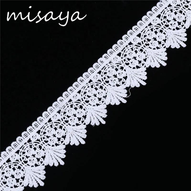 Высококачественная вышитая кружевная лента Misaya 2Y из молочного шелка швейная