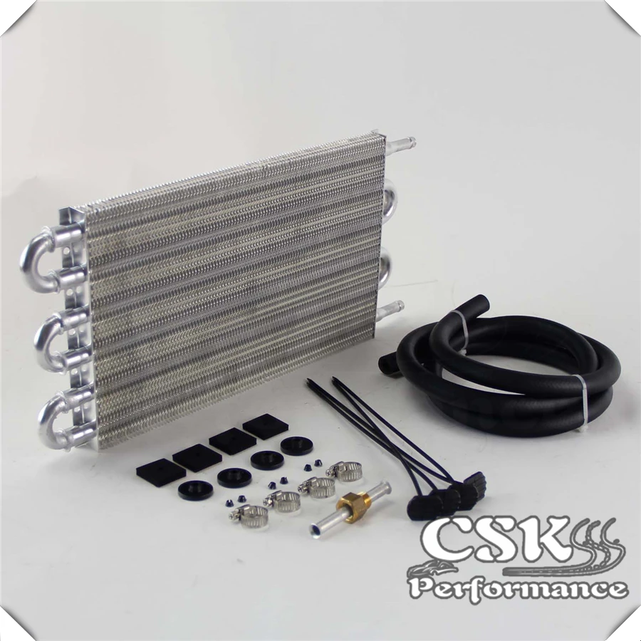 6 рядный радиатор удаленный Алюминиевый масляный трансмиссии + шланг/Монтажный