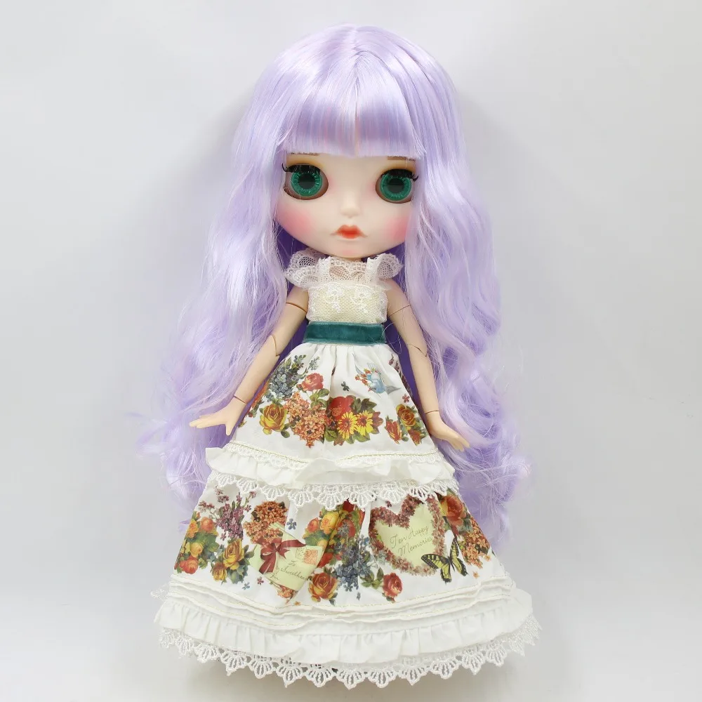ICY DBS шарнирная кукла Blyth toy белая кожа шарнирное тело матовое лицо микс фиолетовые