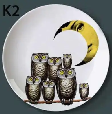 Дизайн Италия rosenthal Piero fornasetti тарелки декоративная тарелка на стену винтажное искусство 8 дюймов настенная подвесная тарелка Decoracao Para Casa - Цвет: B