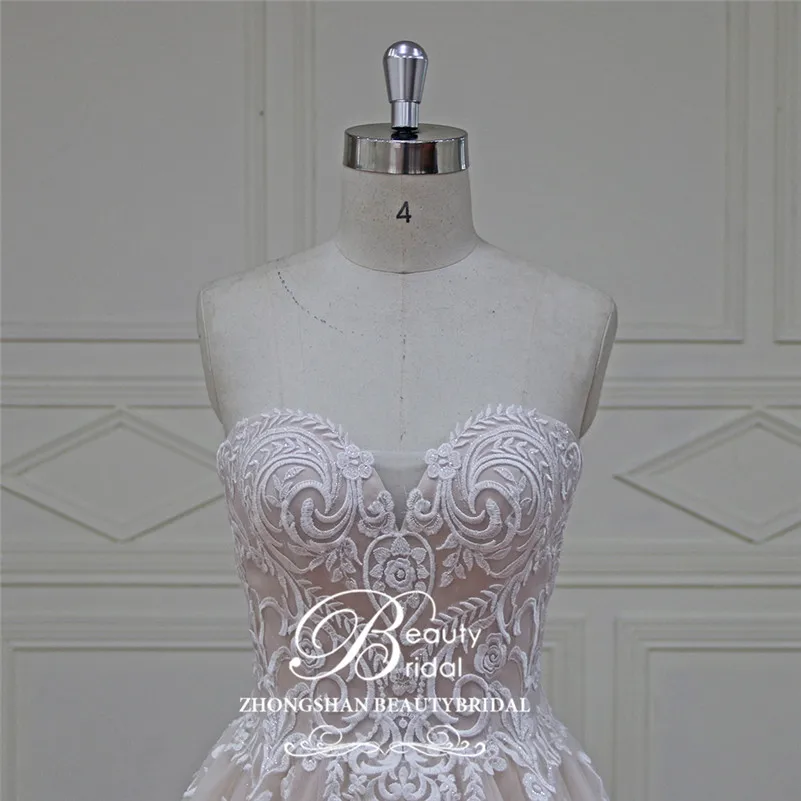 Роскошное Свадебное платье Beautybridal 100% реальные фотографии роскошное кружевное с