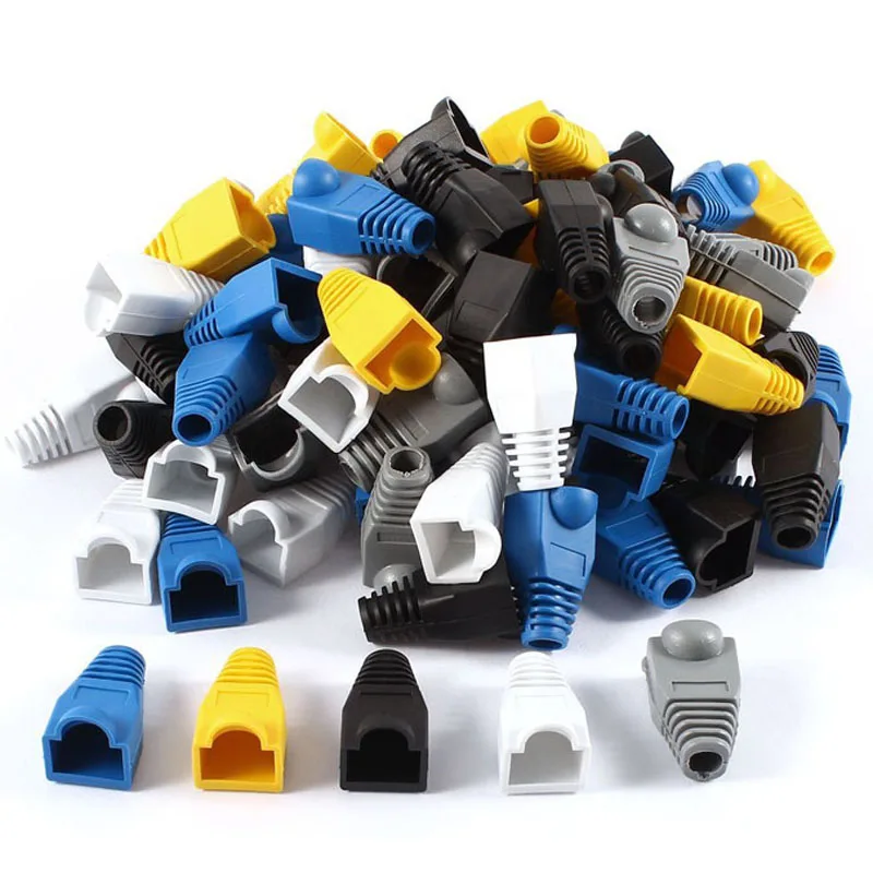 Uxcell 100 шт. Мягкие пластиковые Ethernet RJ45 Кабельный соединитель сапоги разъем крышка