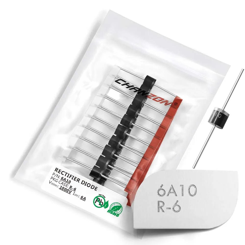 (20 шт.) 6A10 выпрямительный диод 6A 1000 V R 6 Axial Amp Вольт электронный кремний|diode 6a|rectifier