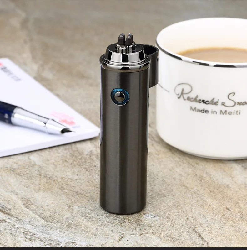 Тройная дуга инновационная беспламенная плазма X луч Lighter-Rechargeable-Pipes-Bowls-Cigars-Camping-Windproof-Waterproof-360