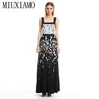 miuximao 2019 springsummer elegant dress newestfashion sleeveless floral dress print ankle length long dress women vestido