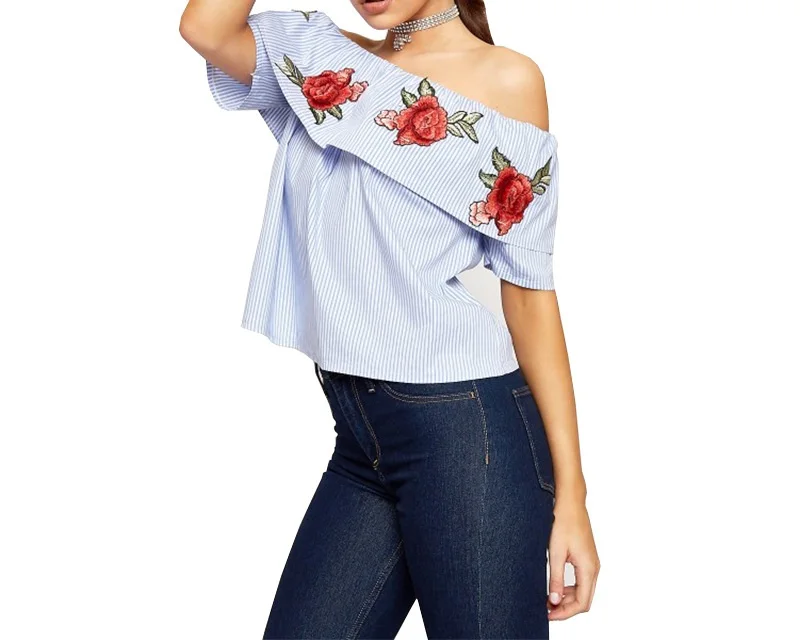 Прямая доставка Женская Сексуальная Блузка с открытыми плечами рубашка женские