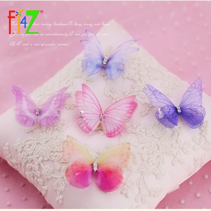 F.J4U 2017 Новые Популярные Заколки Для Волос Модные 3D Ленточные Бабочки для Женщин
