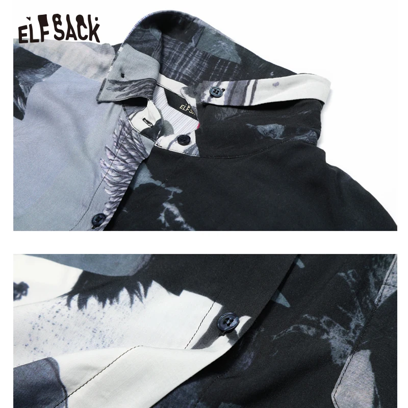 Женская винтажная офисная рубашка ELF SACK, Модная повседневная шифоновая блузка с принтом, летняя дамская блуза большого размера в корейском стиле, г
