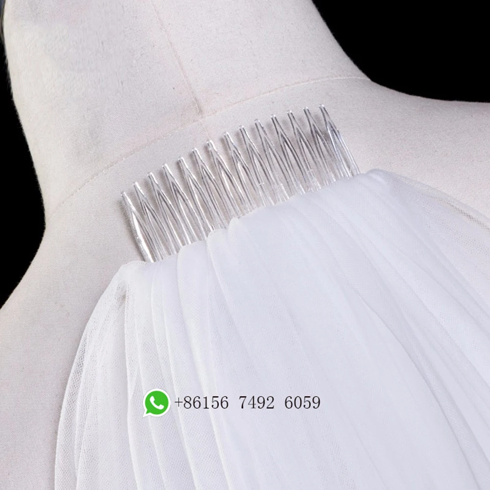 Свадебные 3 м покрывал мягкие длинные белые фату с расческой Тюль Фея Длинные