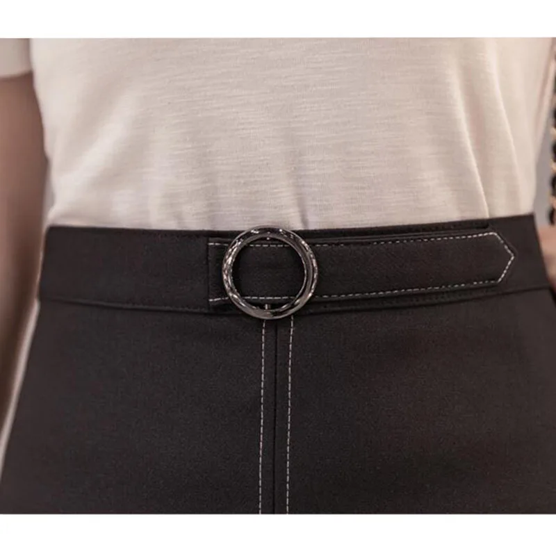 Женская мини-юбка с завышенной талией Повседневная облегающая юбка кольцом и