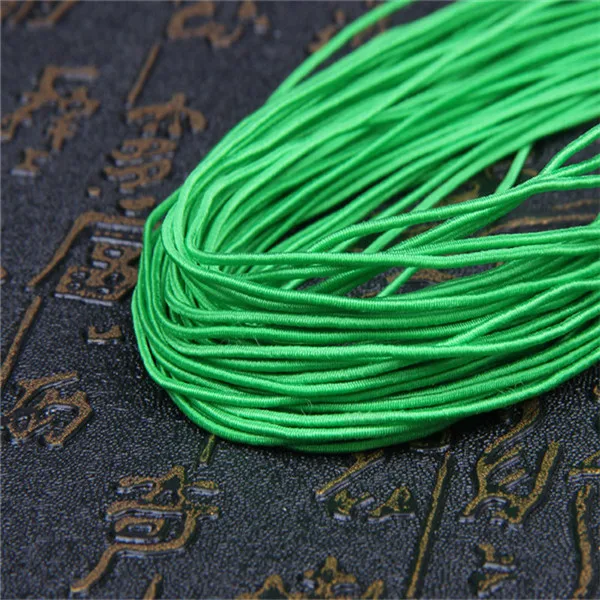 Green 15 м красочные банджи шнуры DIY аксессуары ручной работы плетеные шнуры домашние тканые декоративные Шнуры DIY браслет Шнуры бусины веревка 1 мм - Цвет: Green
