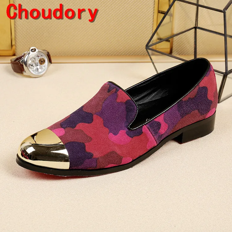 Бархатные Лоферы Choudory золотистая Классическая обувь мужские элегантные слипоны