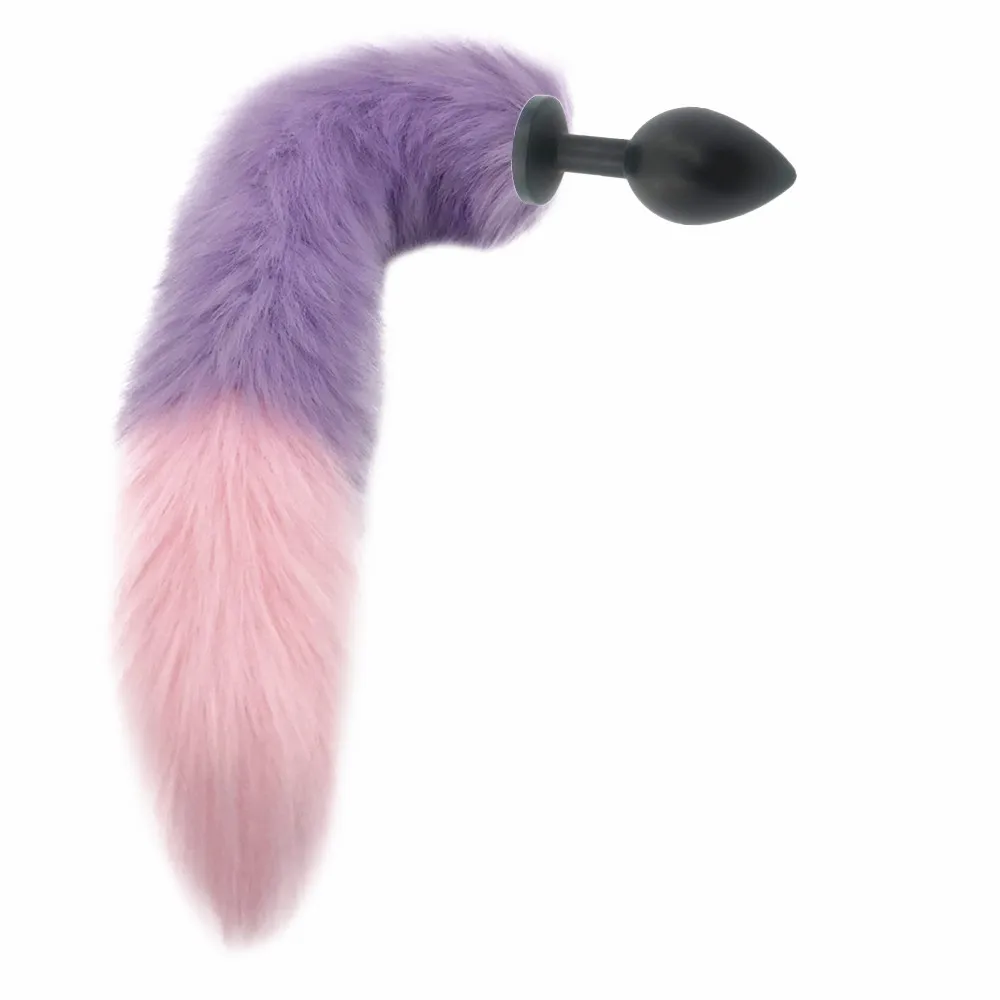 Лисий хвост диаметром 27 мм Анальная пробка металлическая для ролевых игр Флирт