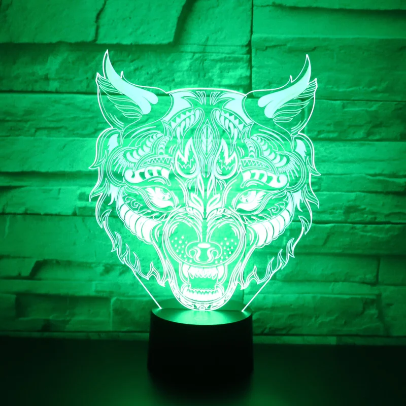 Светодиодный ночной Светильник 3D с леопардовым принтом лампа для украшения дома