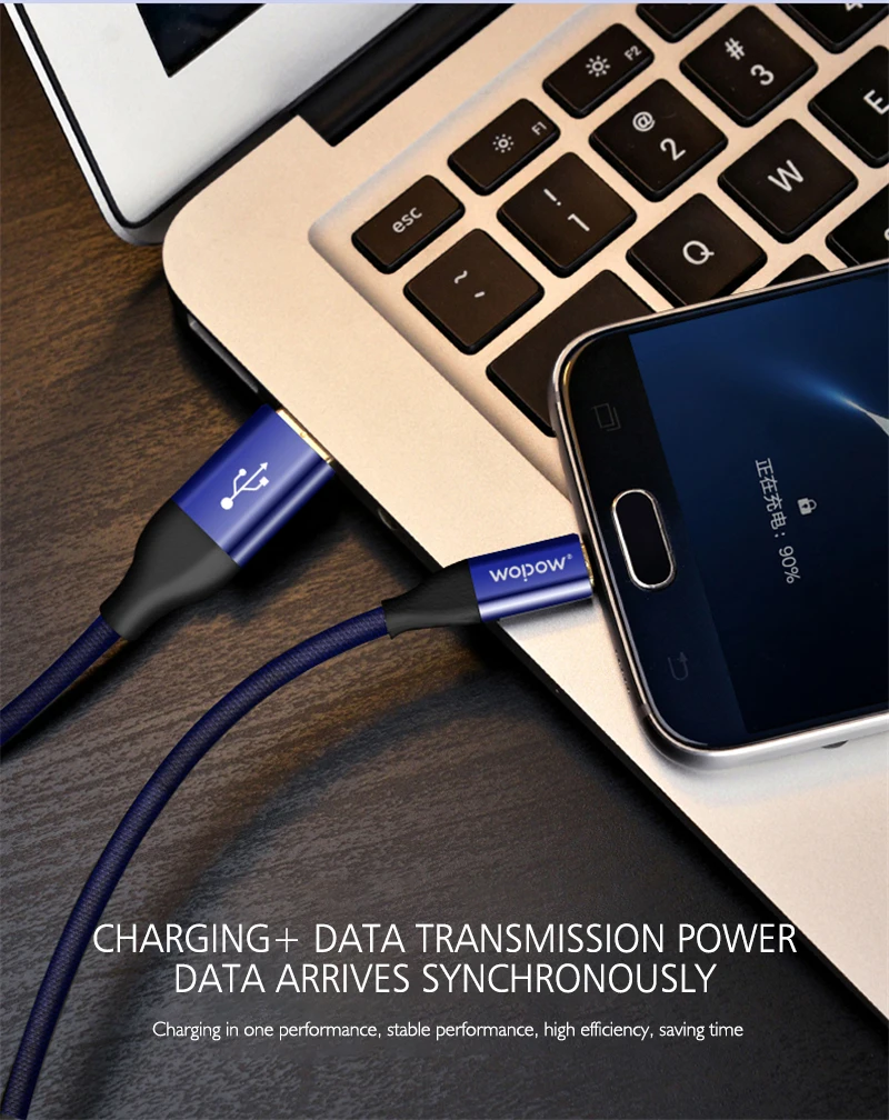 WOPOW Тип usb C кабель для samsung Galaxy S10 S9 S8 плюс OnePlus 6 t быстрой зарядки USB-C Зарядное устройство мобильного телефона USBC Тип-C
