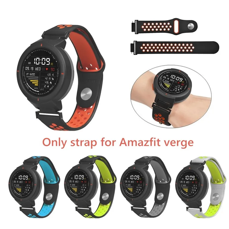 Модный ремешок для наручных часов спортивный мягкий силиконовый Huami Amazfit Verge 20x240