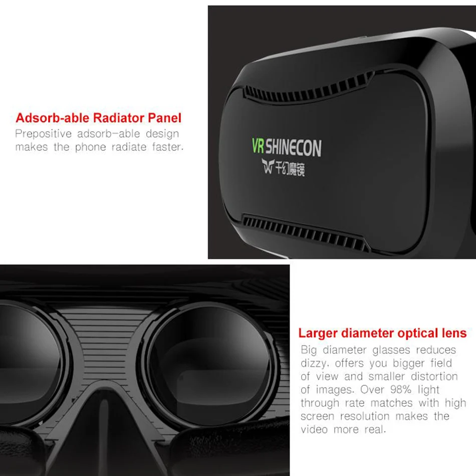 Новейшие носимые 3D очки VR BOX обновленная версия виртуальной реальности 3D видео очки 4,7-6,0 дюймов для iPhone/Android/фильмов