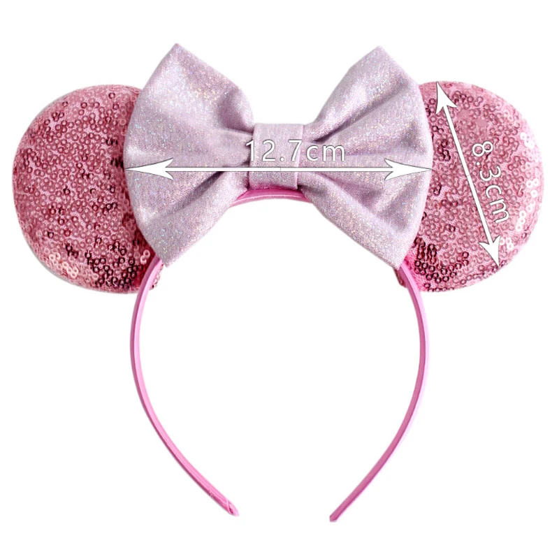 Disney повязка на голову для девочек с ушками повязка на голову новые летние детские женские головные уборы с блестками и бантом головные обручи с Минни DIY уши аксессуары для волос