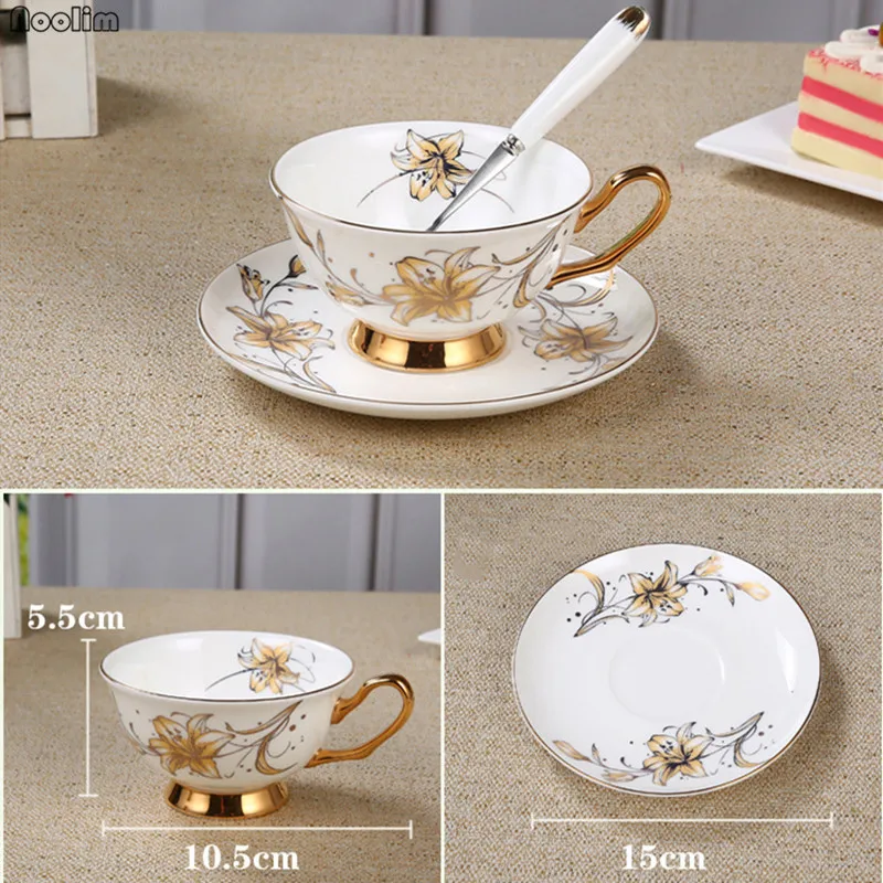 Кофейная чашка из костяного фарфора керамическая чайная блюдце ложка набор