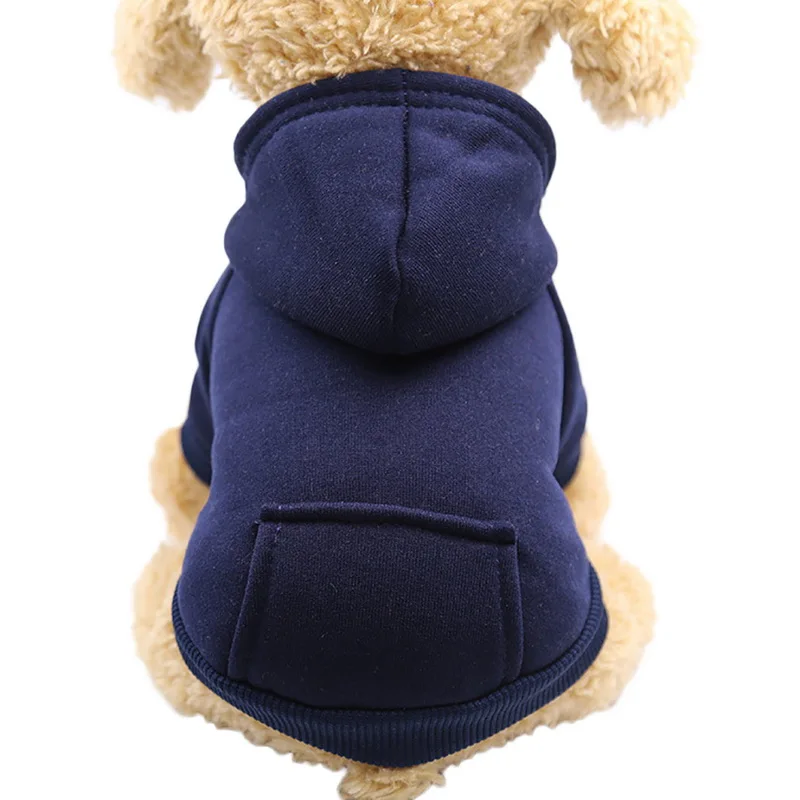 dark blue Для собак Толстовка с капюшоном Домашние животные одежда для девочек жакеты для собак из хлопчатобумажной ткани, состоящие из пиджака с о-одежда для собак и щенков Pet комбинезоны для домашних животных кошка Костюмы домашних животных, комплекты одежды - Цвет: dark blue