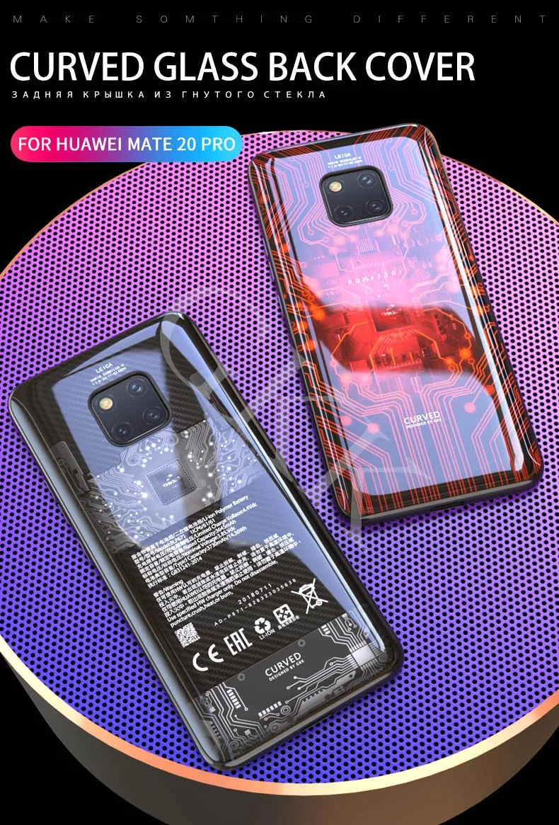Роскошный чехол для huawei mate 20 pro, чехол из закаленного стекла с мягкими краями, ТПУ силиконовый чехол для телефона, чехол для mate 20