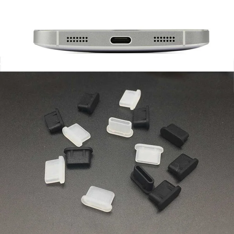 

5pcs Dustproof Cover Cap Jack Charger Plug Type-C Port Anti-dust For Mobile Phone EM88