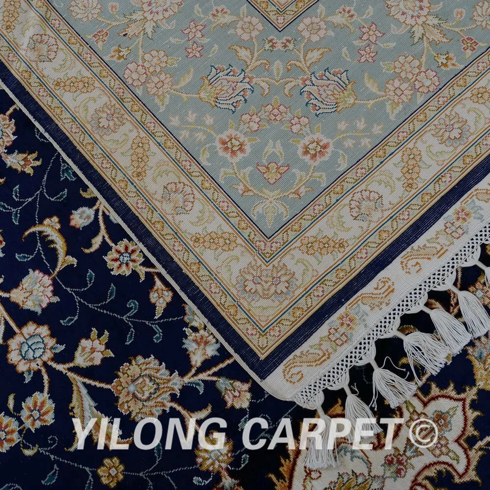 Yilong 8 'x 11 7' Восточный коврик Тебриз Большой Античный Черный Турецкий ручной