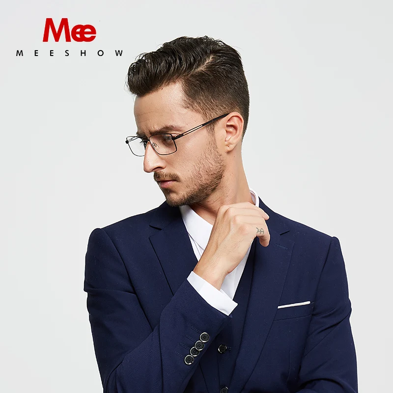 

Meeshow brand stylish Prescription glasses optical frame Men's glasses 100% pure titanium glasses myopic glasses frame.