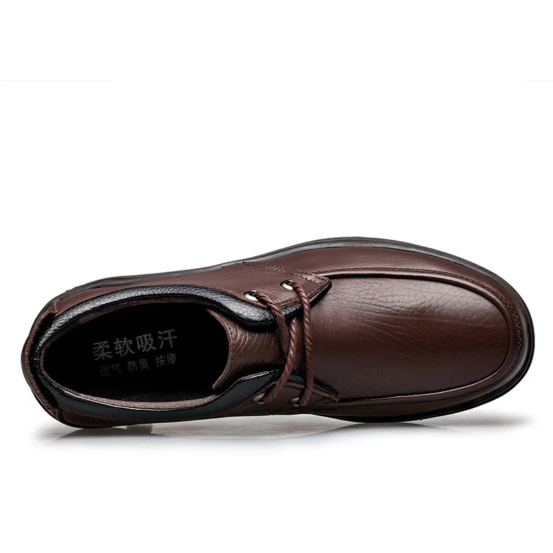 New winter men's single toe cowhide leather business casual shoes plus size 47 48 free shipping | Обувь