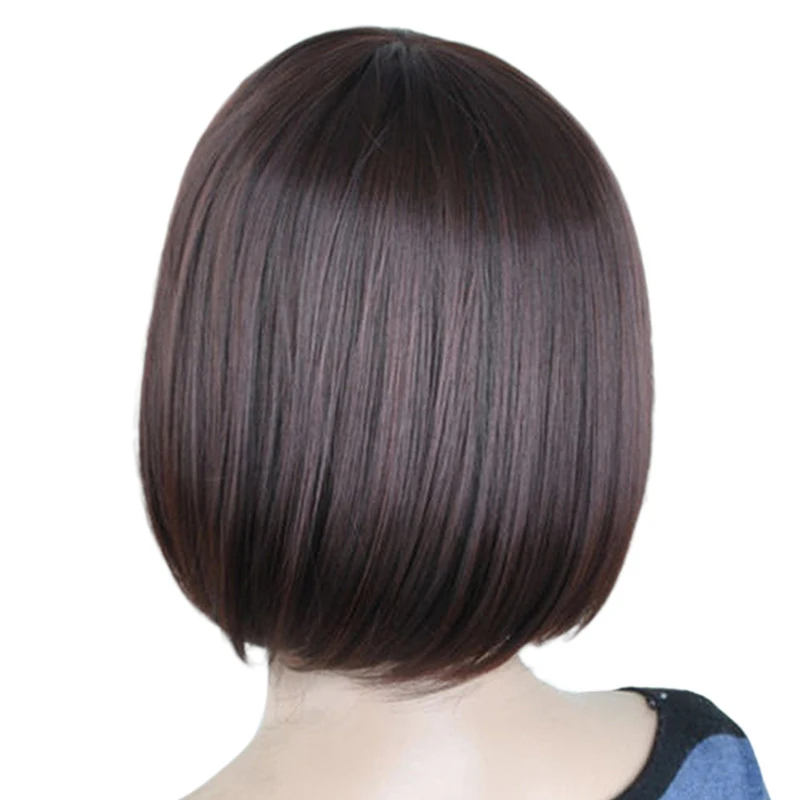 HAIRJOY женские модные коричневые прямые короткие синтетические волосы парики 6 цветов