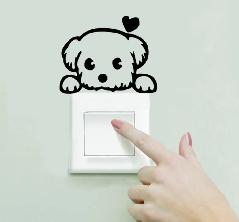 Собака Спящая настенные наклейки переключатель стикер гостиной спальни обои|switch