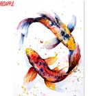 Алмазная живопись сделай сам с рыбками, картина со стразами, полная квадратная Алмазная вышивка, рисунок с рыбкой кои, Рождественский подарок