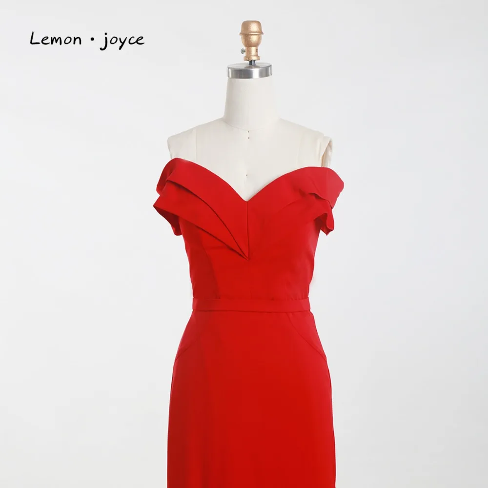 Женское вечернее платье Lemonjoyce Красное длинное с открытыми плечами большие