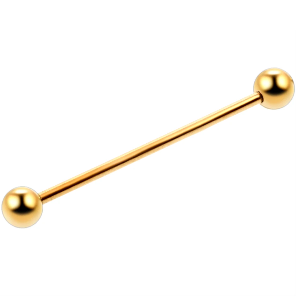 Gold 10 шт./лот хирургический стальной пирсинг хряща уха Промышленные серьги-штанги пирсинг Orelha бар серьги-гантели ювелирные изделия для тела 14 г - Окраска металла: Gold
