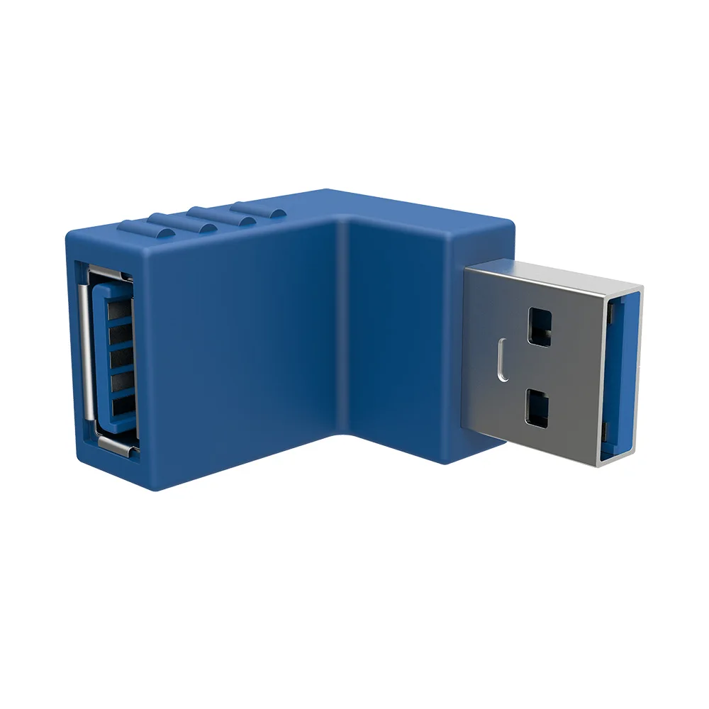 90 градусов USB 3,0 A папа-мама вертикальный левый правый вверх вниз угловой адаптер USB 3,0 M/F разъем для ноутбука ПК Компьютер синий