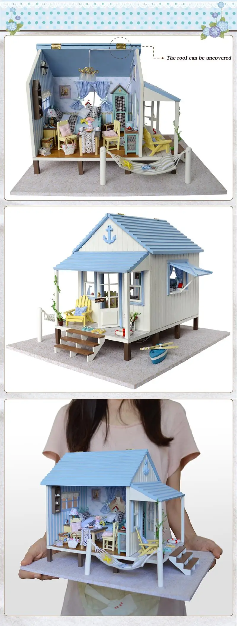 DIY кукольный домик Miniatura Кукольный дом мебель деревянные украшения ручной работы головоломка подарок игрушки для детей A017# E